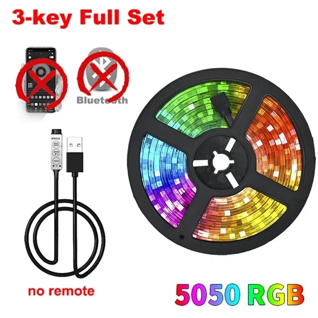 5V USB LED Strip Lights RGB 5050 Bluetooth Flexible Lamp Tape Luces 44K Led Lights for Room Decor Christmas Lights TV Backlight